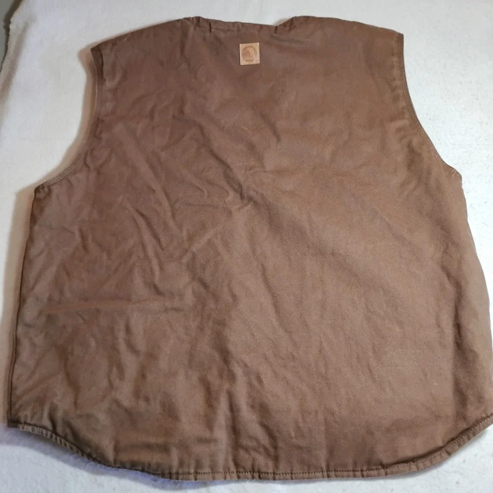 Berne Mens XL Brown Duck Canvas Heartland Sherpa Lined Workwear Vest Rileys Rich